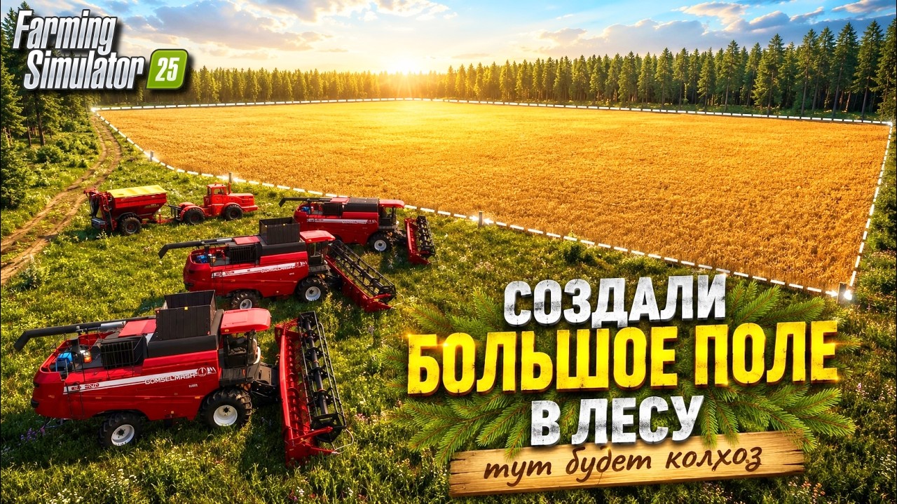 FS 25 МЫ СОЗДАЛИ БОЛЬШОЕ ПОЛЕ В ГЛУХОМ ДИКОМ ЛЕСУ #9