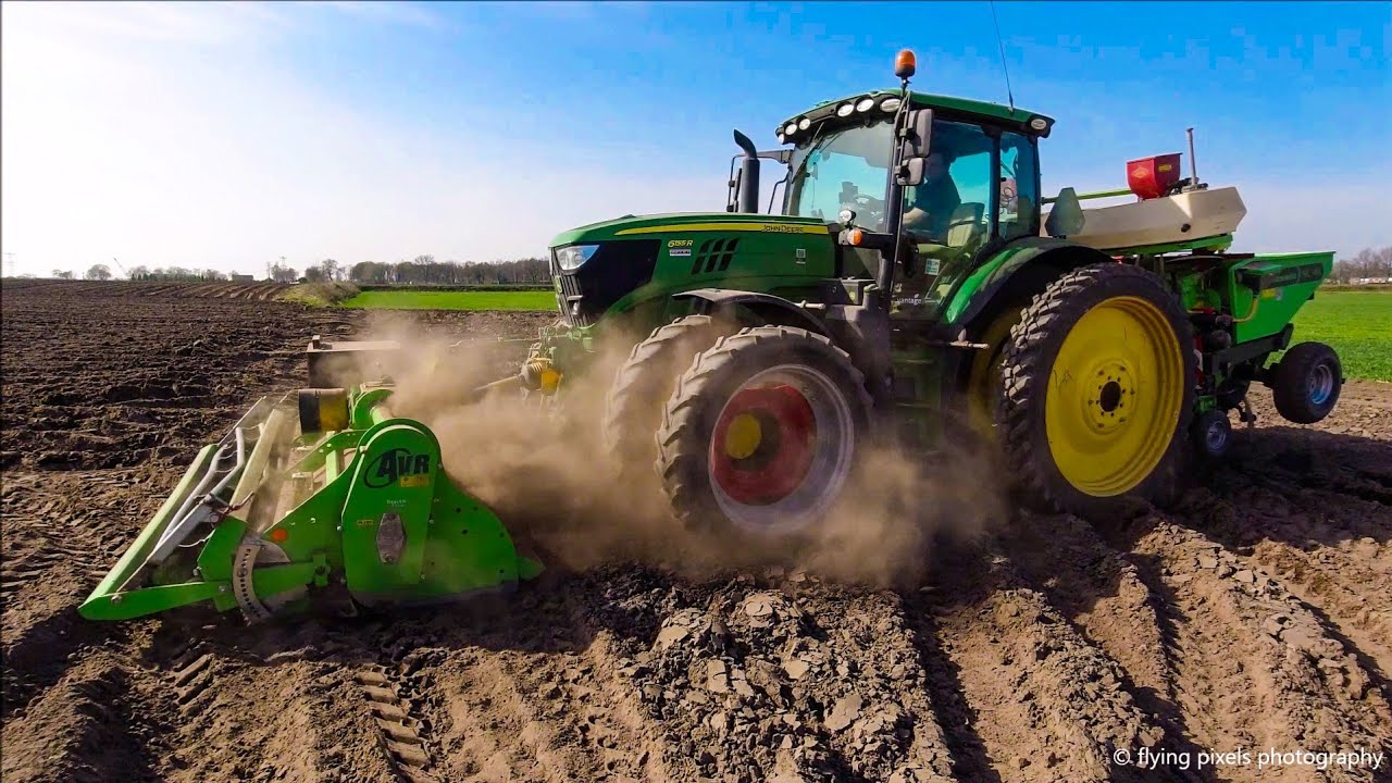 Aardappels poten | Planting potatoes | Kartoffeln pflanzen | John Deere 6155R | Miedema | AVR