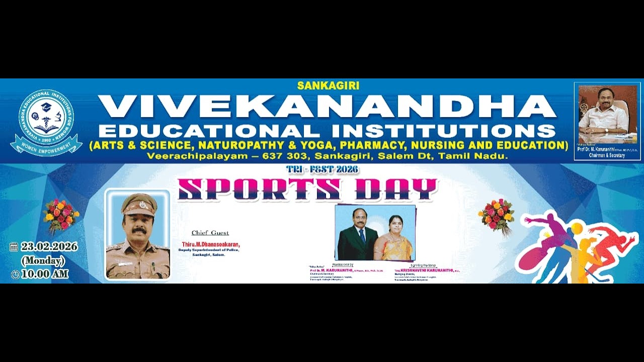 🛑LIVE !! 🛑TRIFEST 2K26 – Day 01 | Grand Sports Day Celebration | Vivekanandha Institution 🔥🏆