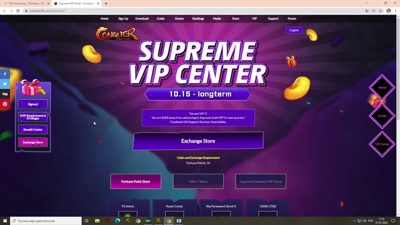 Conquer Online Claim All Rewords Supreme Platinum Vip