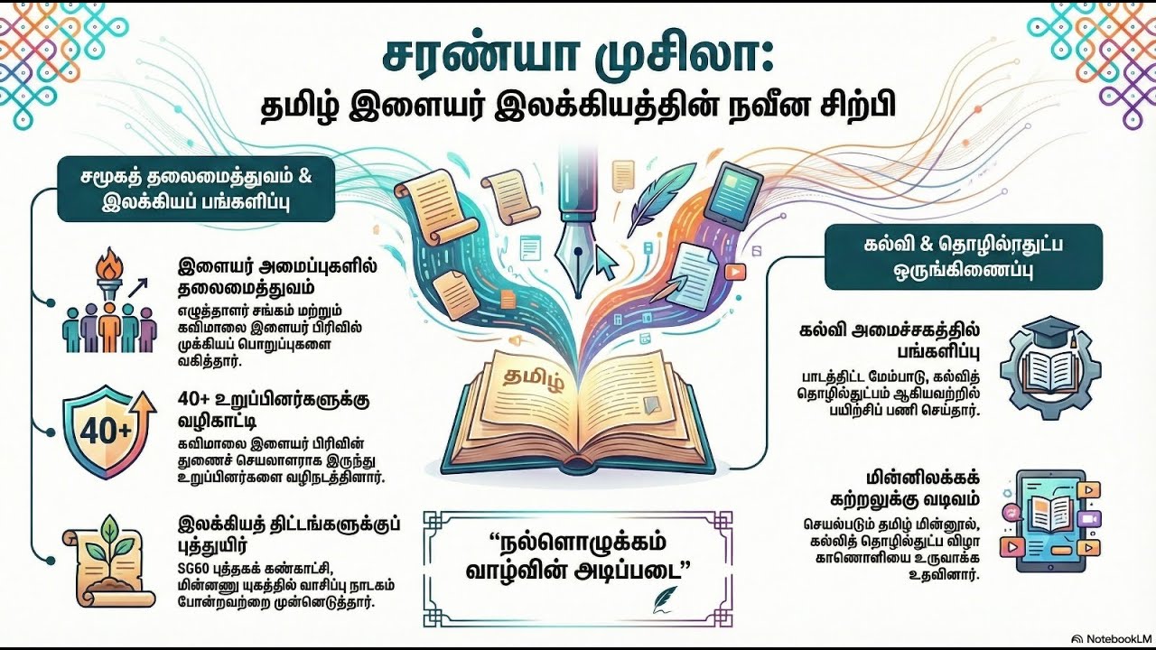 சரண்யா முசிலா: தமிழ் மொழி மற்றும் இலக்கியப் பங்களிப்புகள்
