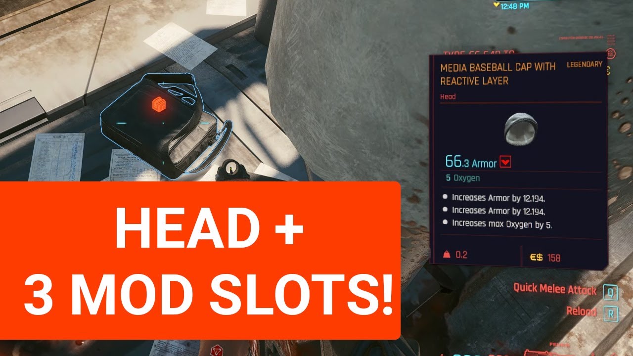 How to get Legendary Head with 3 MOD Slots in Cyberpunk 2077 - Sandy Boa Alternative