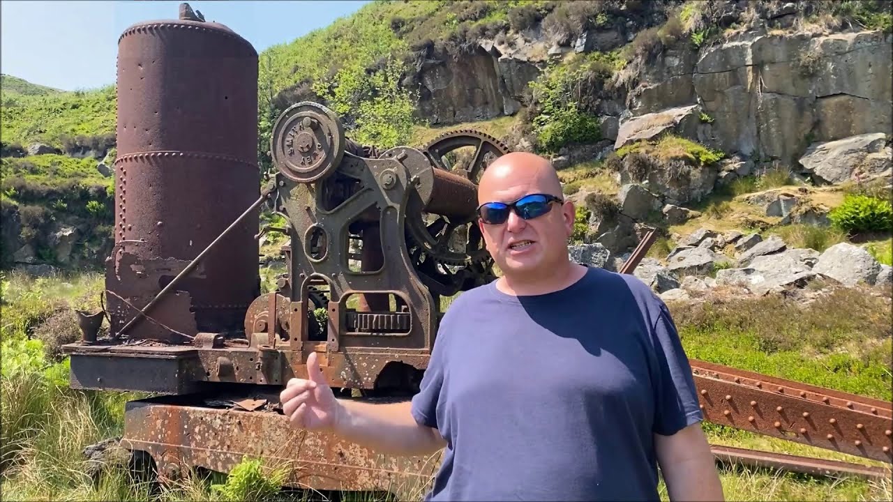 Abandoned 100 year old steam crane, Jumbles Quarry near Slaidburn