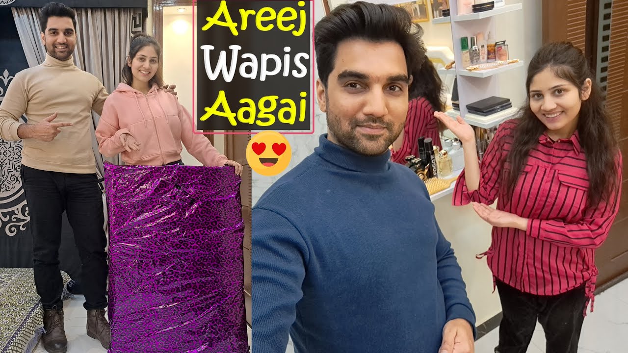 Areej Is Back In Home😍Surprising With Big Gifts🤩🥳| MR NOMAN VLOGS | #Nomeej