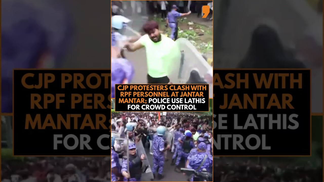 CJP Protest Turns Violent At Jantar Mantar | Police Use Lathis For Crowd Control | News9