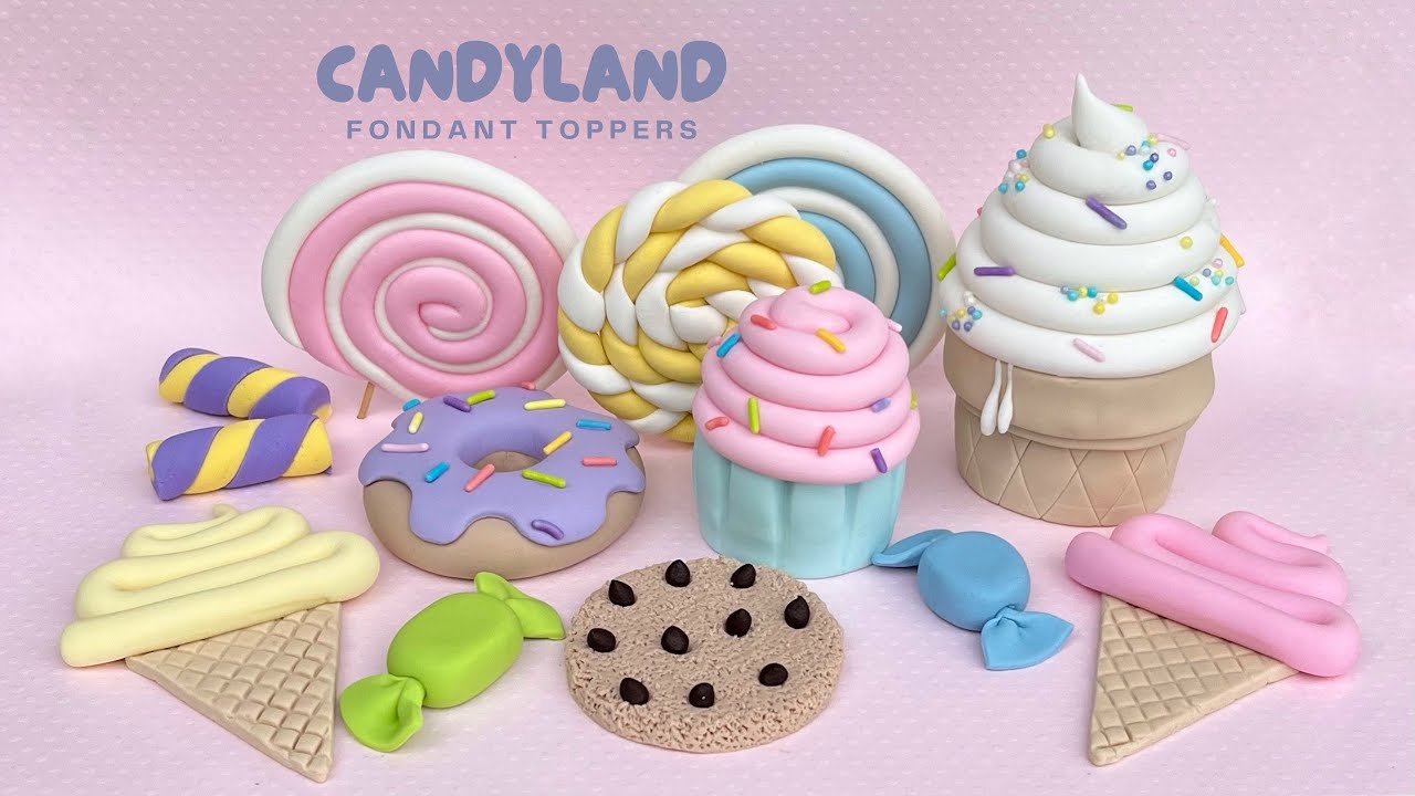 How to make a CANDYLAND fondant toppers (tools included)