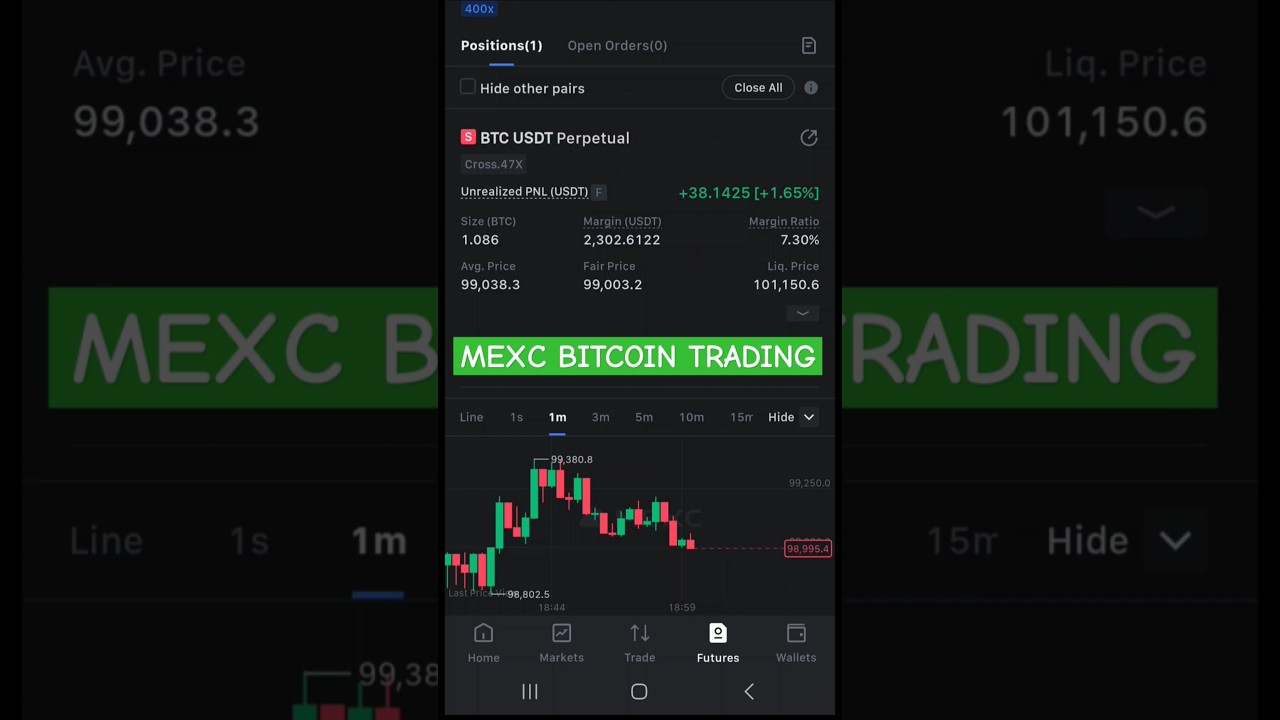 MEXC exchange Bitcoin Trading | 100X leverage #shorts #mexc