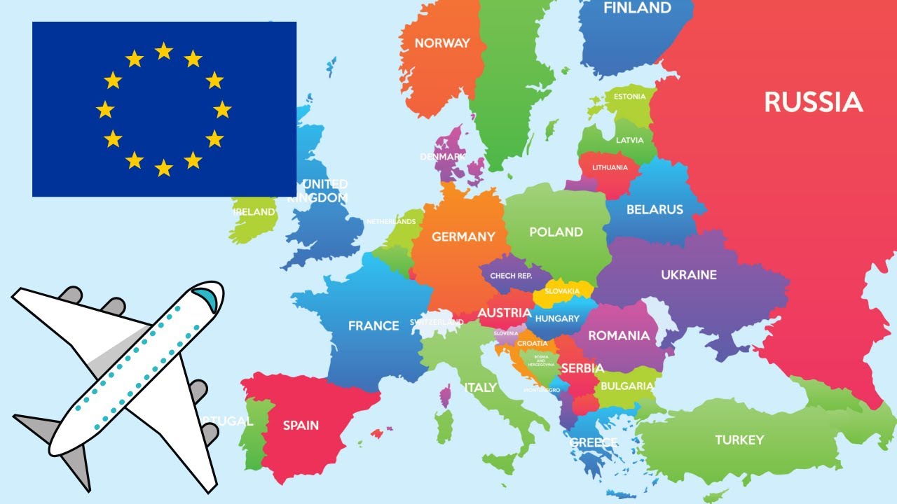 Страны Европы и их столицы👉Карта стран Европы/🇪🇺✈️