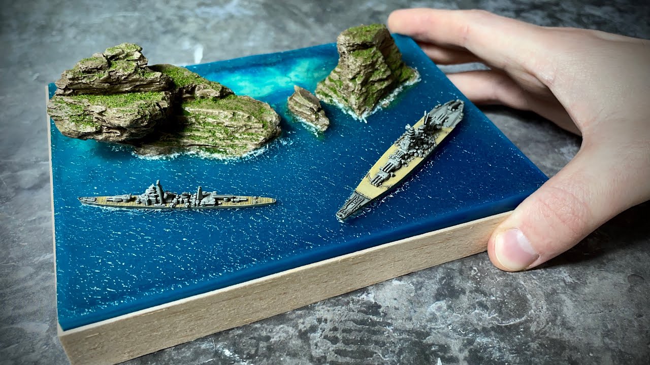 ДИОРАМА с Кораблями и ЭПОКСИДКОЙ. Ship diorama epoxy resin 1:3000