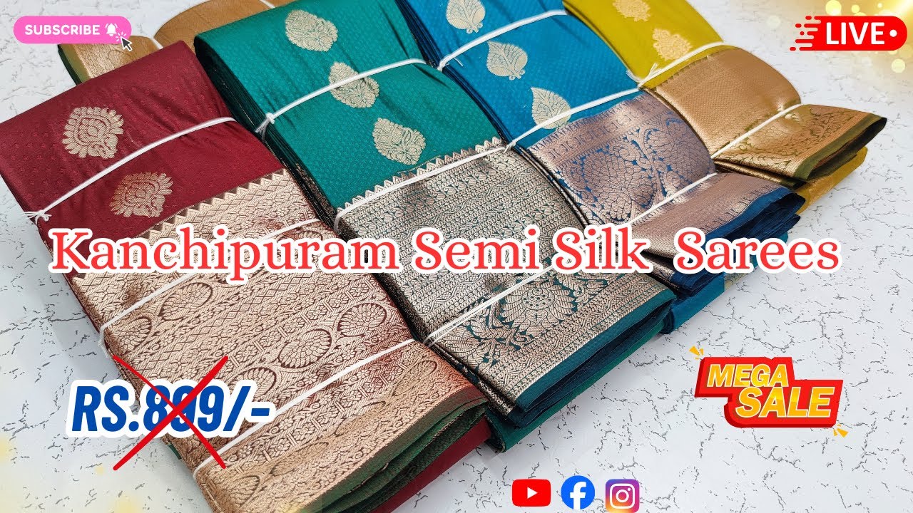 Premium Kanchipuram Semi Silk Sarees இப்போது நம்ப முடியாத விலையில் வெறும் ₹499/- மட்டும்! 😍