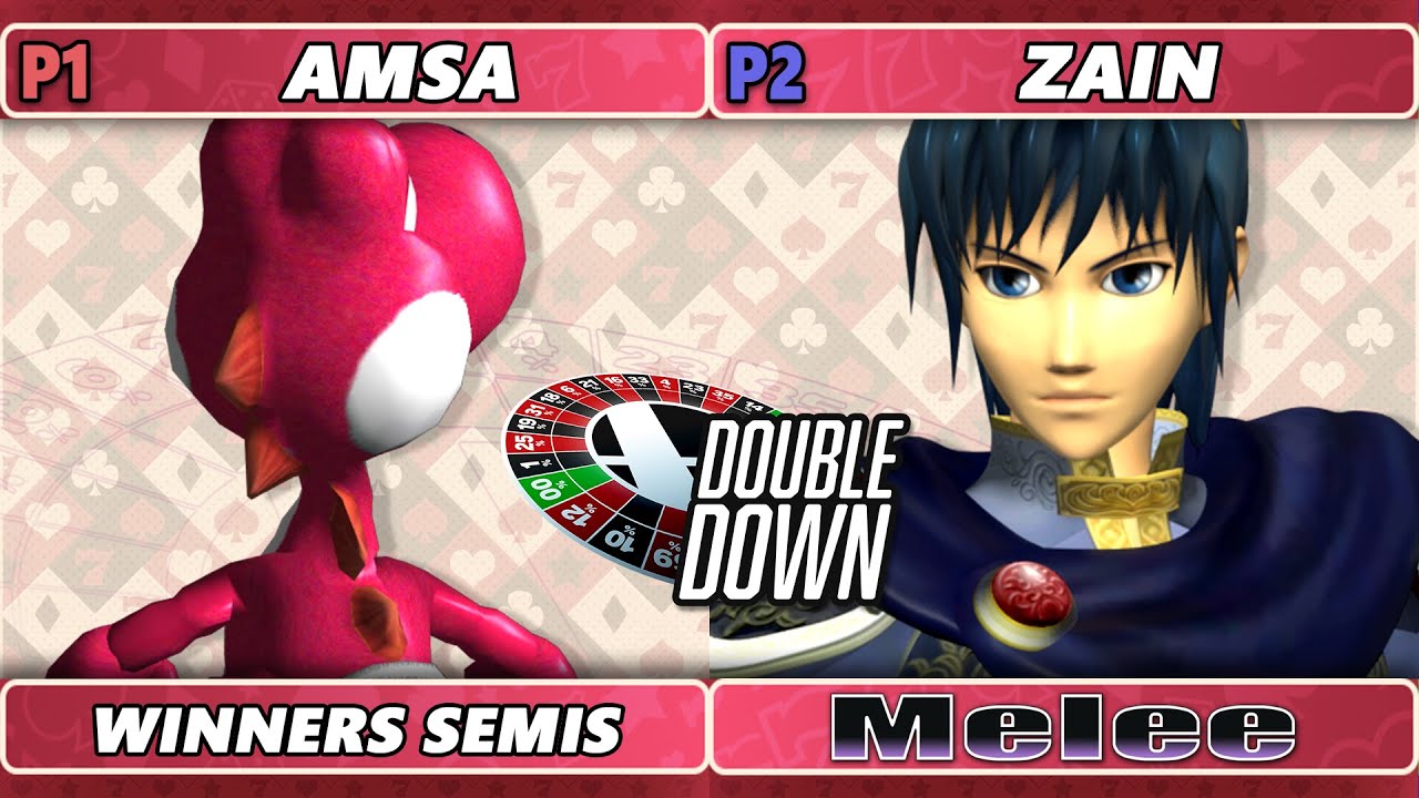 Double Down 2022 Winners Semis - Zain (Marth) Vs. aMSa (Yoshi) SSBM Melee Tournament