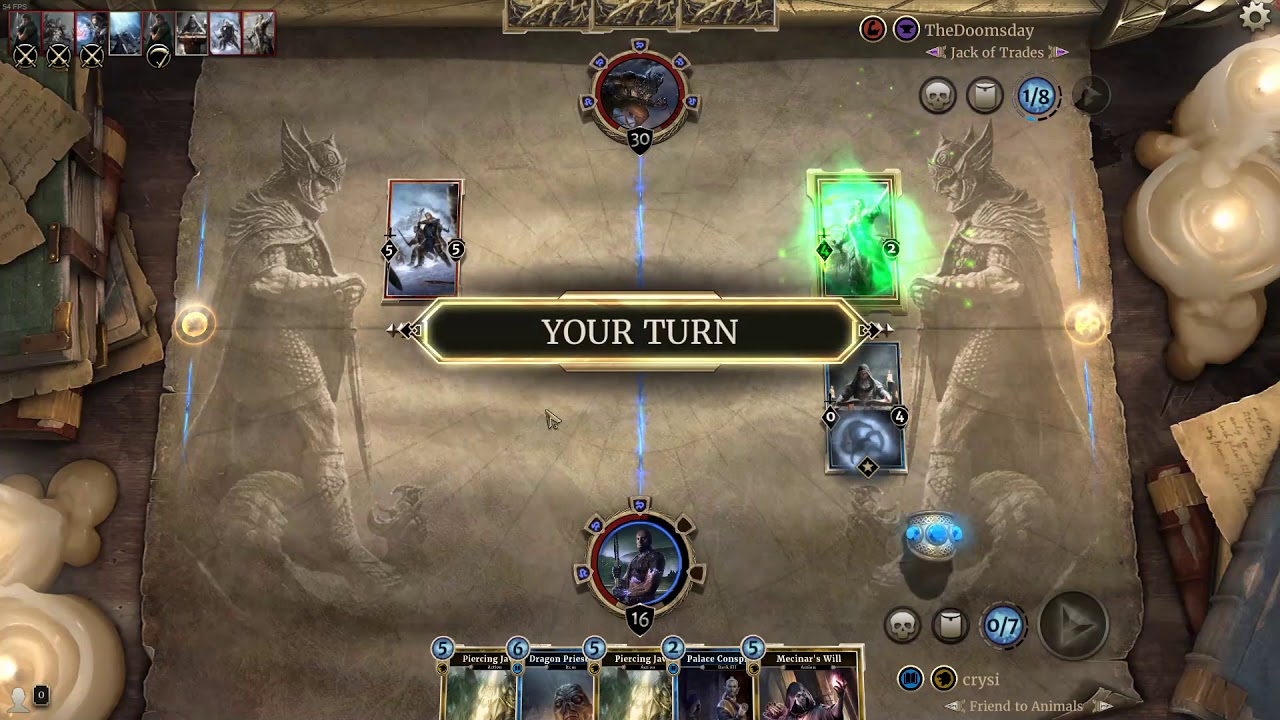 The Elder Scrolls: Legends - OTK Mage combo deck vs Warrior