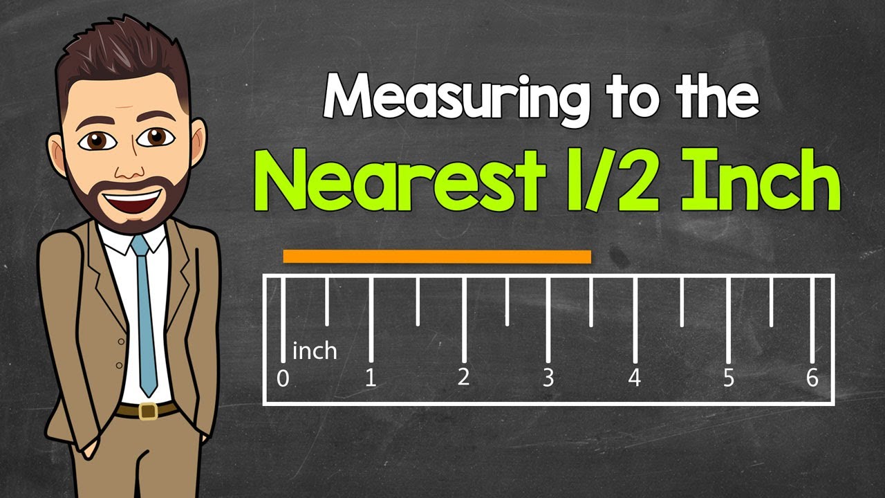 Measuring to the Nearest 1/2 Inch | How to Use a Ruler | Math with Mr. J