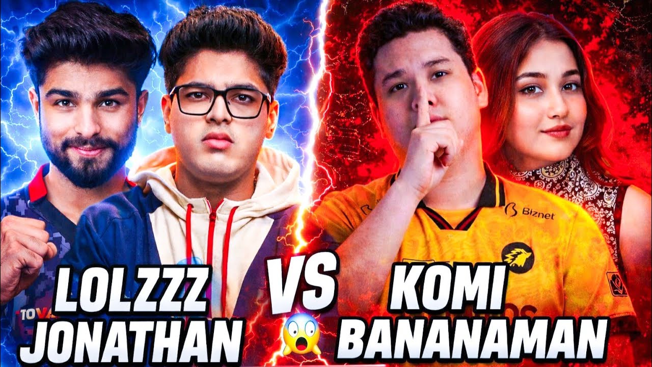 LOLZZZ & JONATHAN VS KOMI & BANANAMAN LIVE FIGHT | LolzZz Gaming vs Streamers 😱