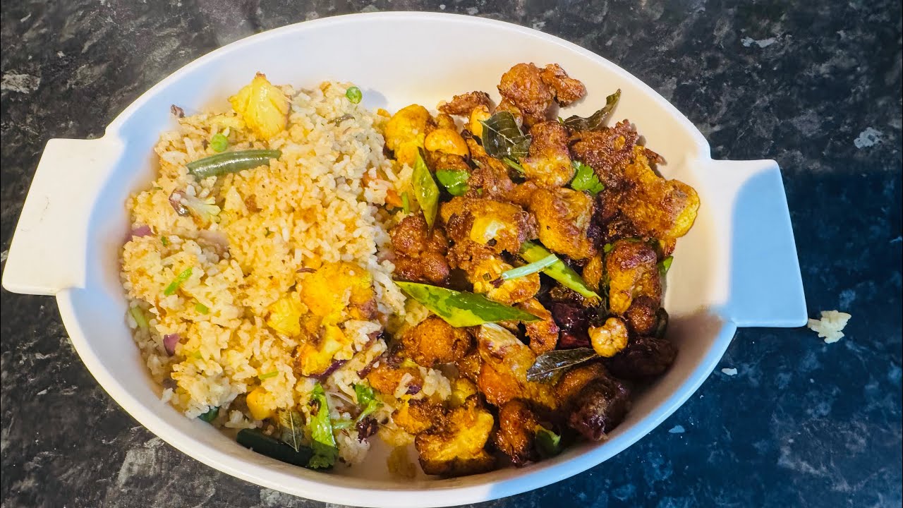coliflower rice & coliflower machurian recipe