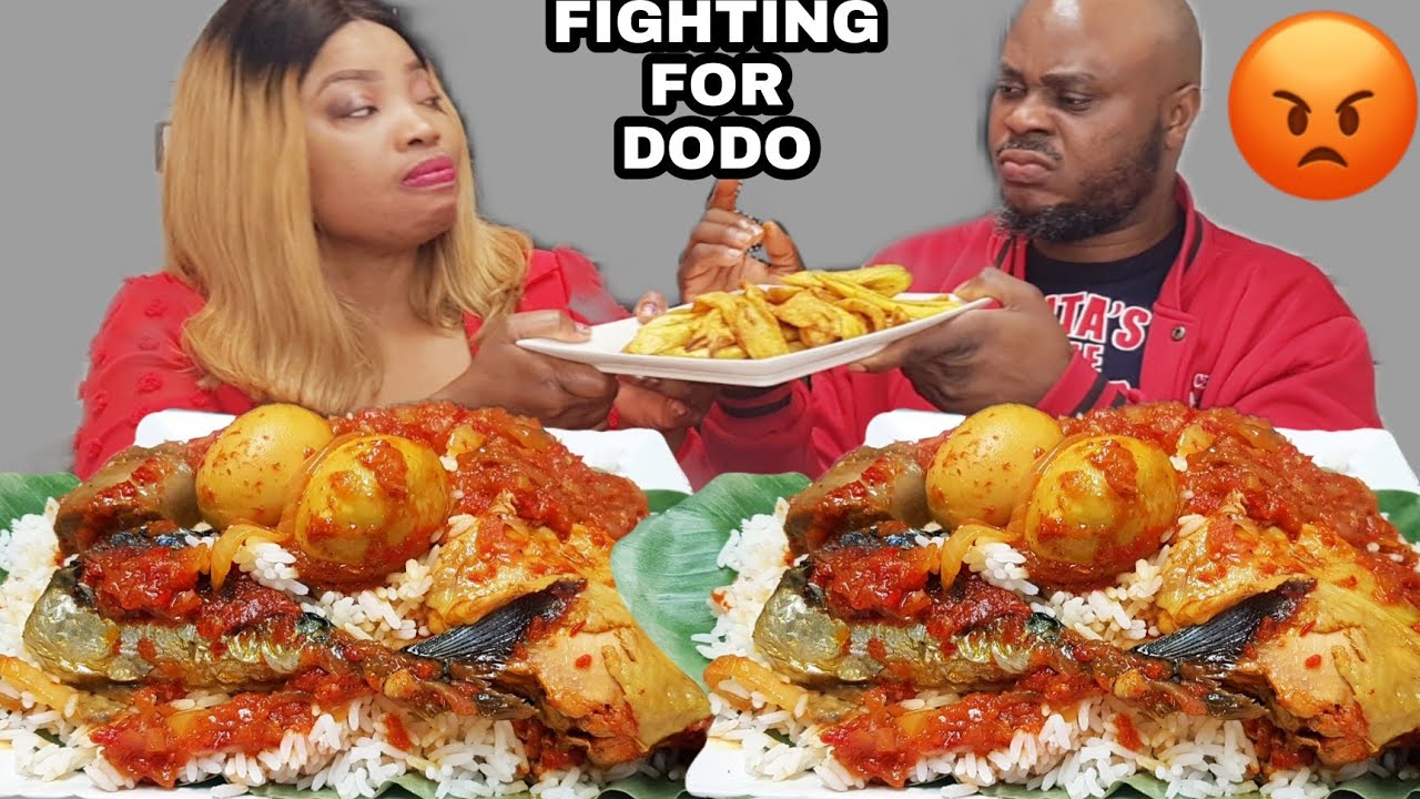 DRAGGING FOR RIPE PLANTAIN *HILARIOUS* | DELICIOUS RED STEW & WHITE RICE | AFRICAN FOOD MUKBANG