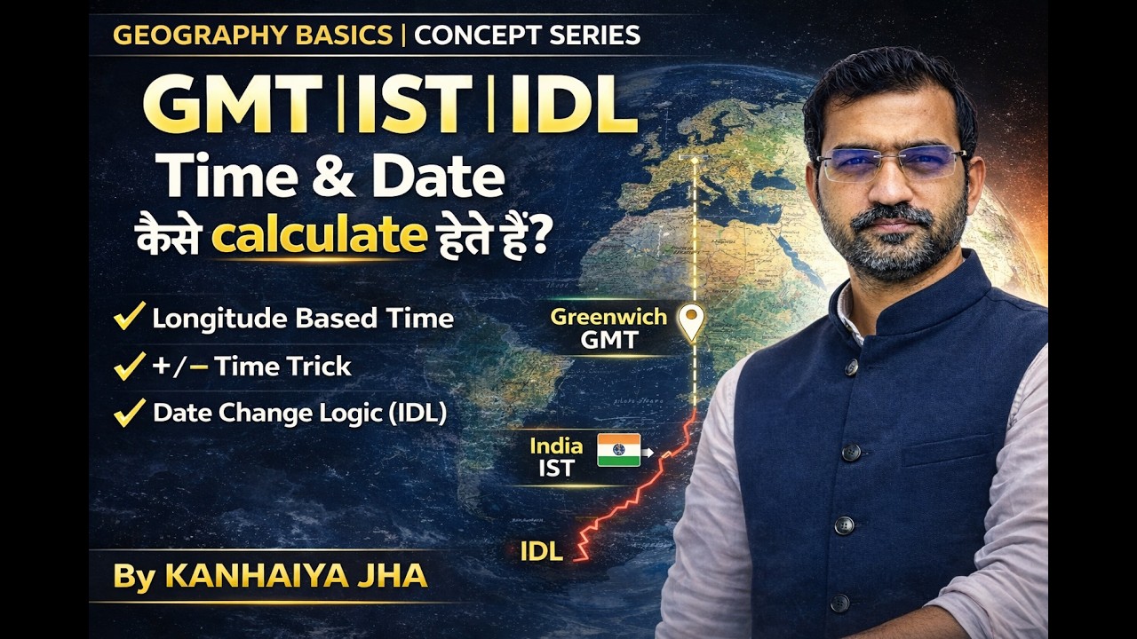 GMT, IST, और IDL को कैसे कैलकुलेट करते हैं? lConcept of Time and Date |GMT, UTC, IST & IDL Explained