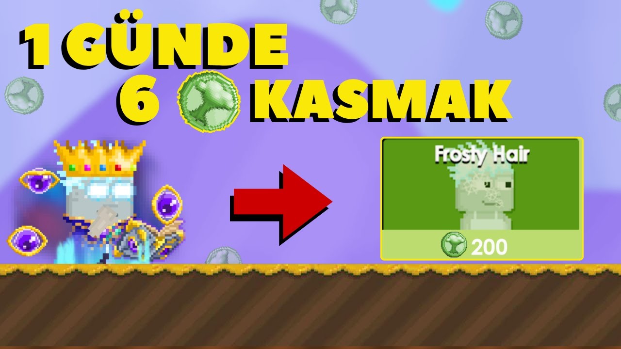 Growtopia Günde 6 Growtoken Kasmak |Frosty Hair Aldım| Growtopia Türkçe FaceCam