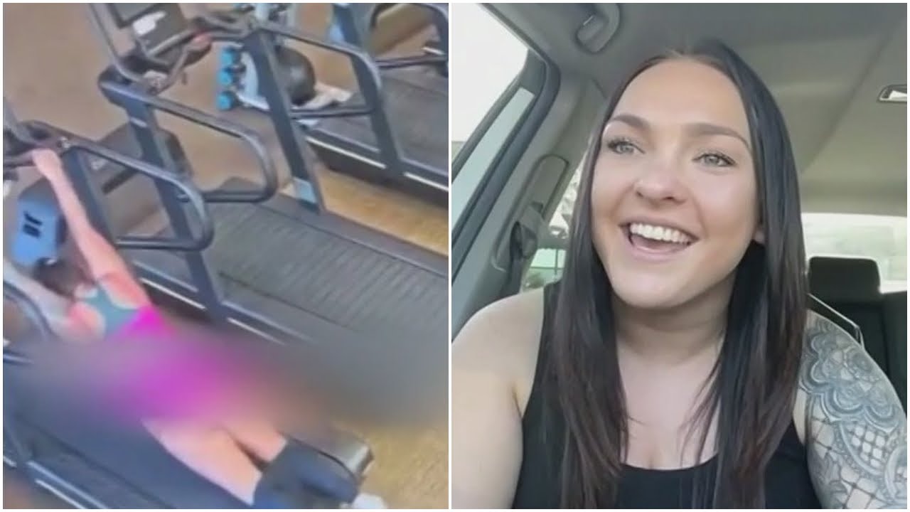 Woman who lost pants during treadmill fall talks about viral video