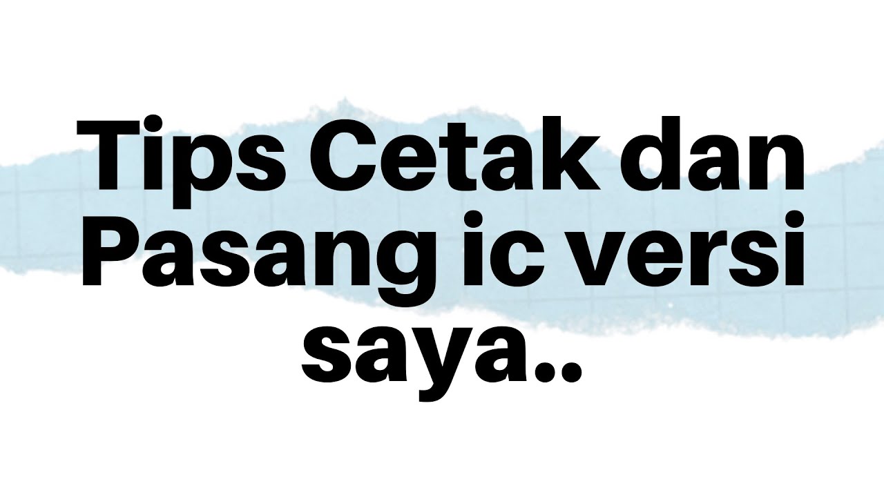 Tips Cetak dan Pasang ic pada ponsel