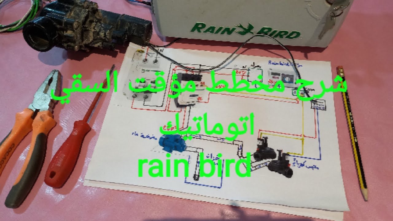 مخطط مؤقت السقي اتوماتيك timer rain bird