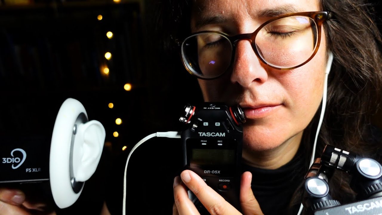 ASMR Echoed Mouth Sounds & Hand Movements (no talking) Tascam vs. Tascam vs. Blue Yeti  - 1 Hour+
