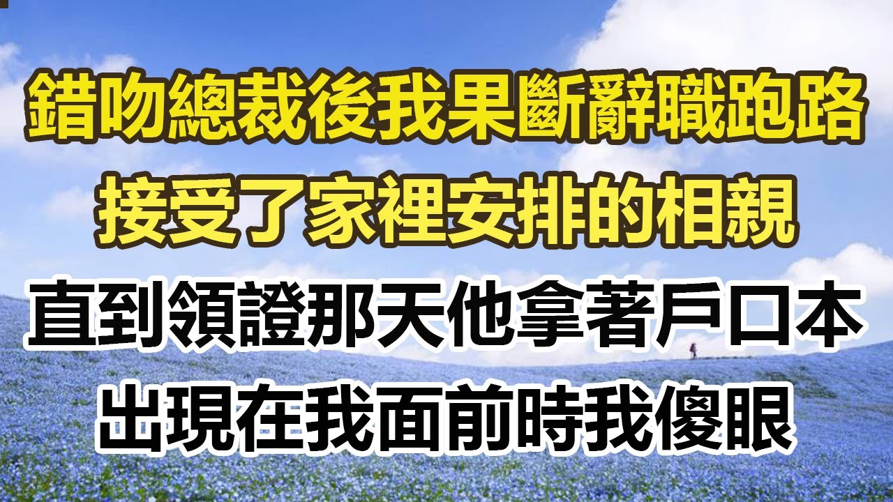 錯吻總裁後我果斷辭職跑路，接受了家裡安排的相親，直到領證那天他拿著戶口本，出現在我面前時我傻眼#幸福敲門 #為人處世 #生活經驗 #情感故事