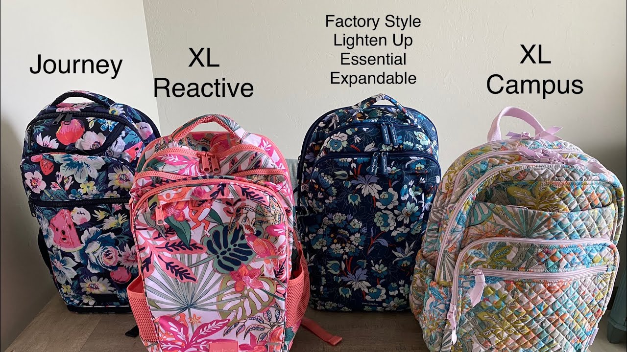 Vera Bradley Backpacks (Journey, XL Reactive, XL Campus & Lighten Up Essential Expandable Backpack)
