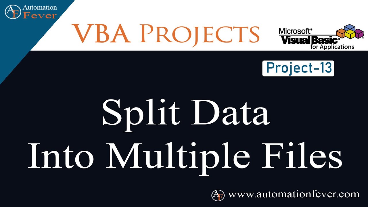 Split Data into Multiple Files | VBA Projects in Hindi