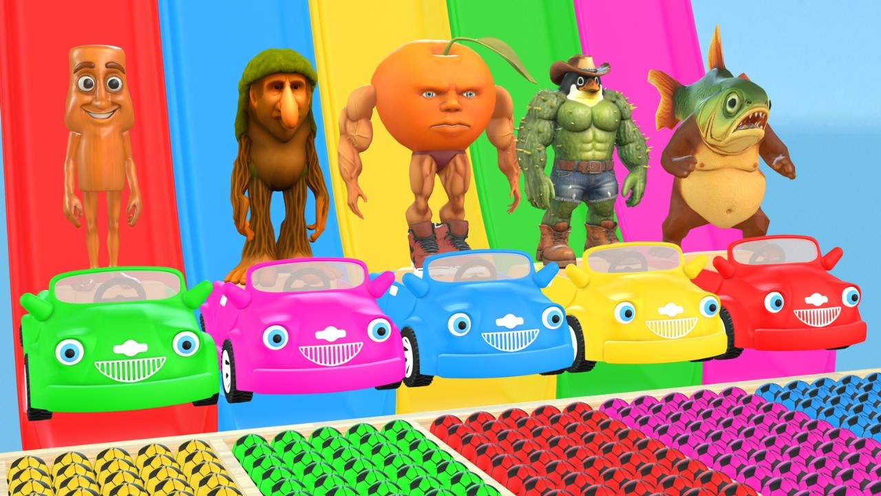 Long Slide Game With Cow Elephant Gorilla Hippopotamus Tiger 3d Animal Game Funny 3d Animals