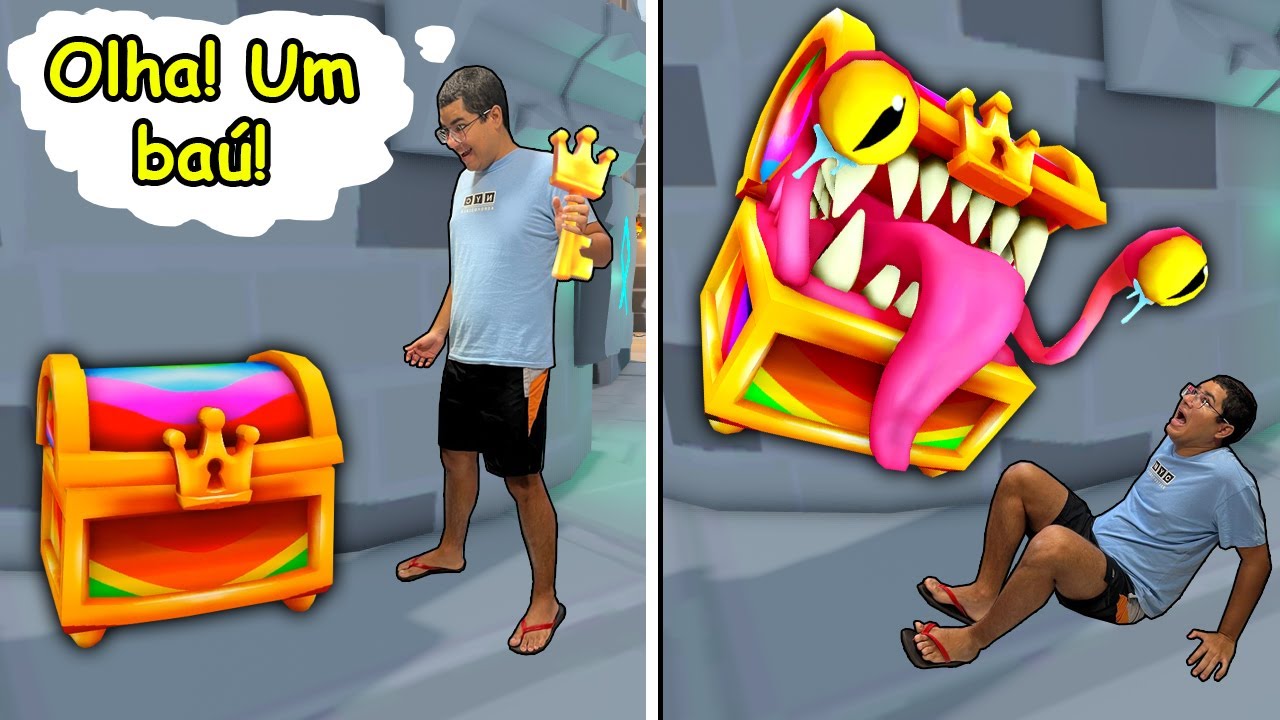 NÃO SEJA TROLADO PELO BAÚ MONSTRO NO MORPH WORLD! (ROBLOX)