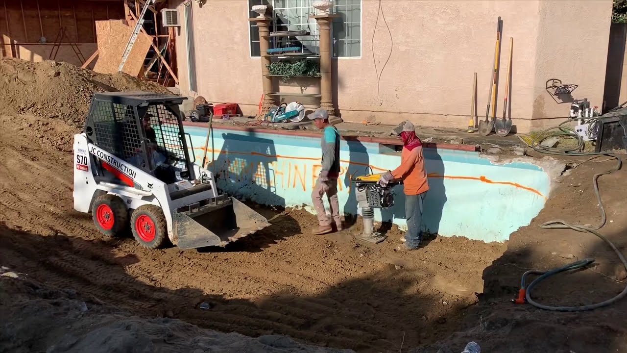 Partial Swimming Pool Demolition in El Monte, California - FULL PROJECT TIMELAPSE