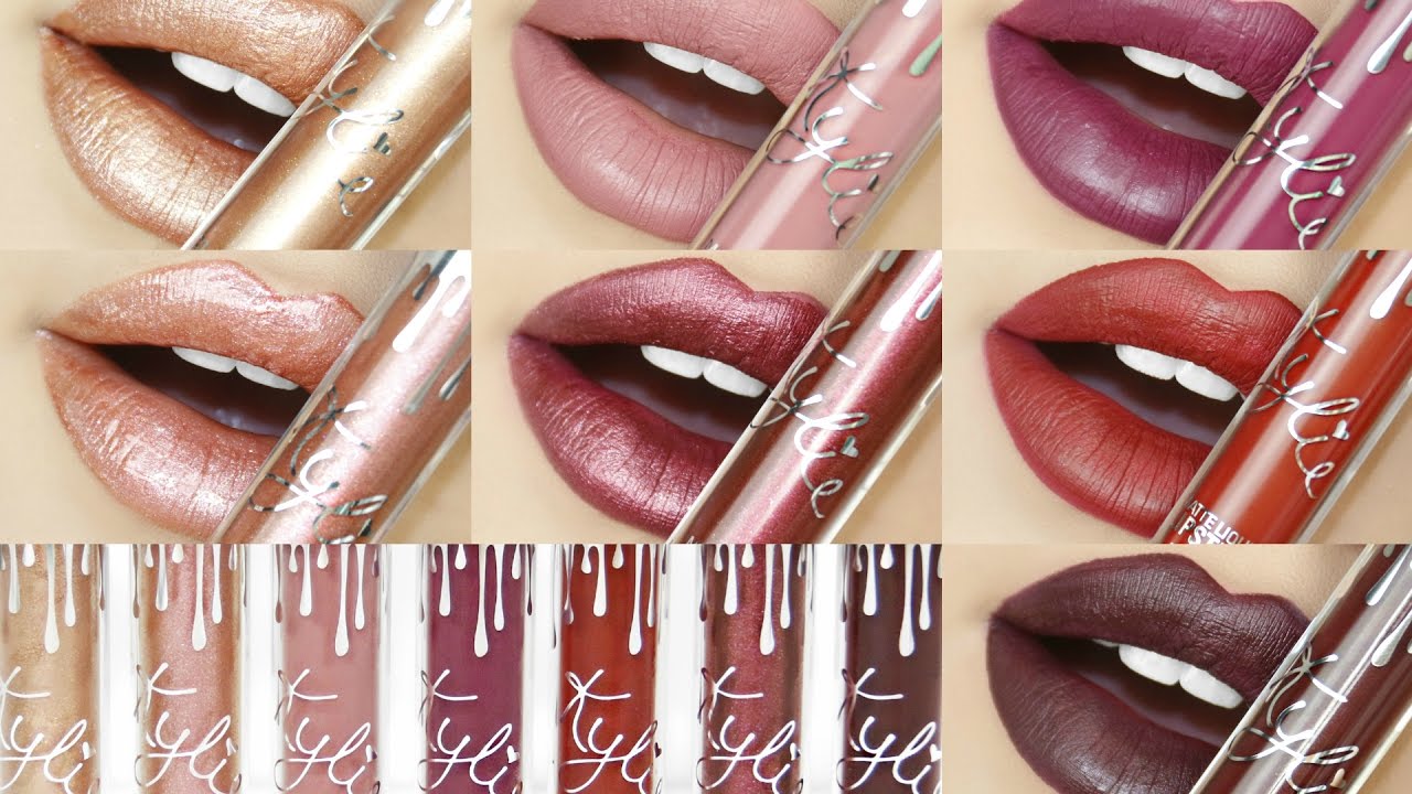 KYLIE LIP KITS | SWATCHES + EXACT DUPES FOR ALL 7 HOLIDAY SHADES!! | KYLIE HOLIDAY COLLECTION!