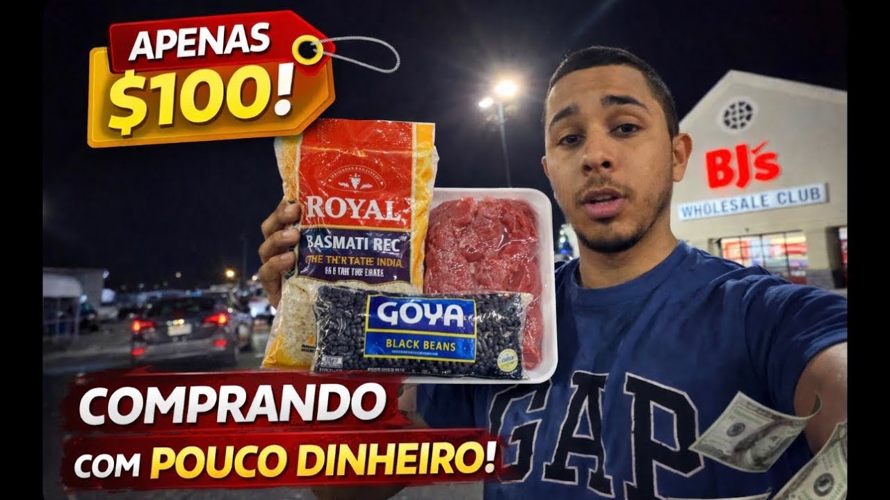 Comprando Só o Essencial no BJ’s Atacado 🛒🇺🇸| Quanto Dá $100?