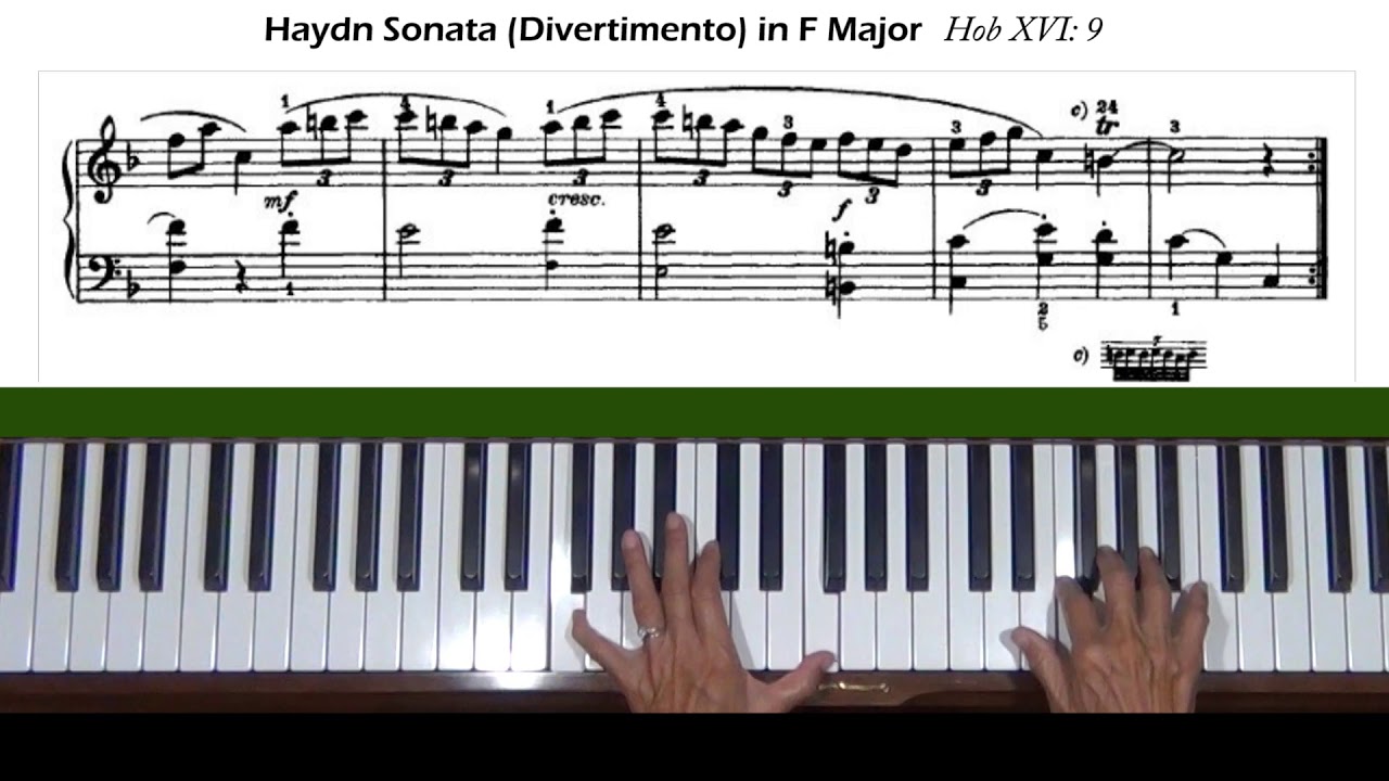 Haydn Piano Sonata in F Major HOB. XVI:9 Piano Tutorial