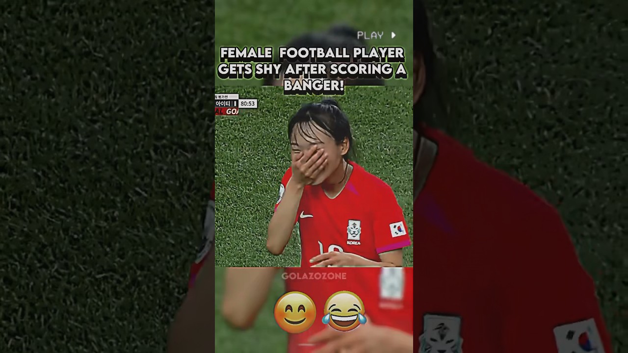 Female Footballer Gets Shy After Scoring a Banger ☺️#shorts #insanegoal #funnyfootball