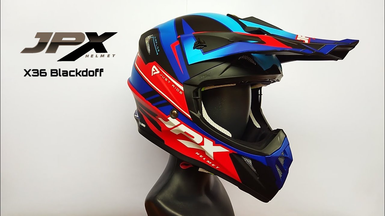 Helm cross Jpx seri X36 blackdoff + google snail