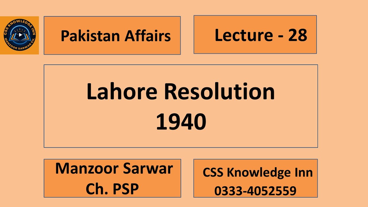 Lahore Resolution 1940 |