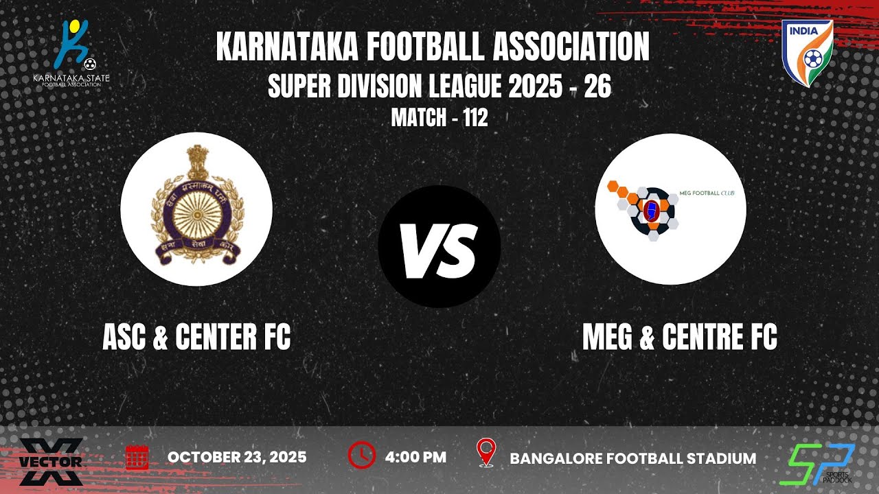 KSFA | SUPER DIVISION LEAGUE 2025 -26|ROUND - 12| ASC & CENTER FC VS MEG & CENTRE FC |21.10.25