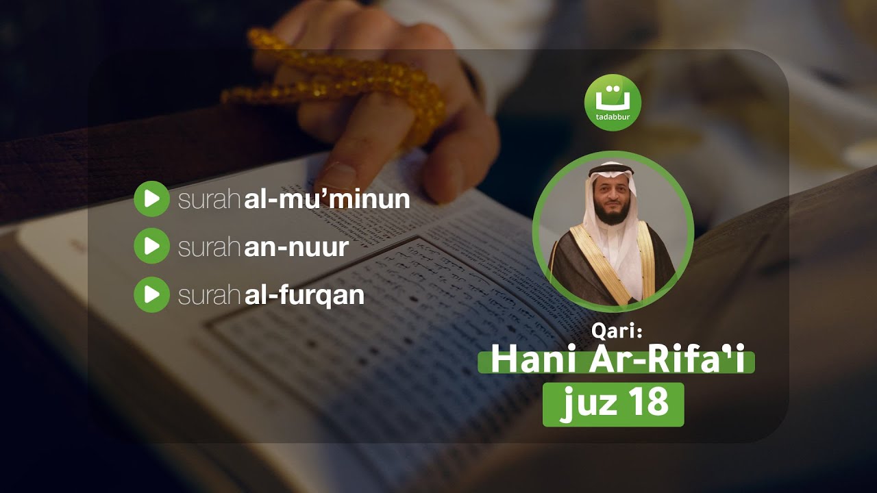 [Juz 18] Surah Al-Mu'minun, An-Nur, Al-Furqan l Hani Ar-Rifa'i | Tadabbur Daily