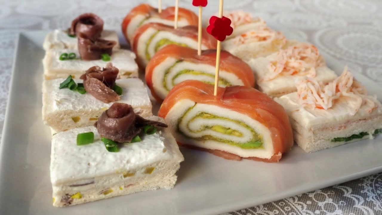 ENTRANTES FÁCILES CON PAN DE MOLDE - 3 canapés o aperitivos fáciles para Navidad y Fiestas