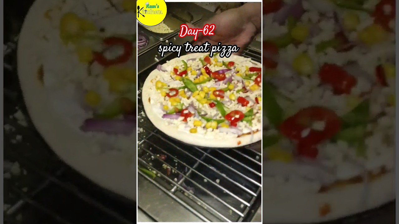 Day-62 spicy treat pizza making  #youtubeshort #minivlogs #viral #vlog #pizza #food