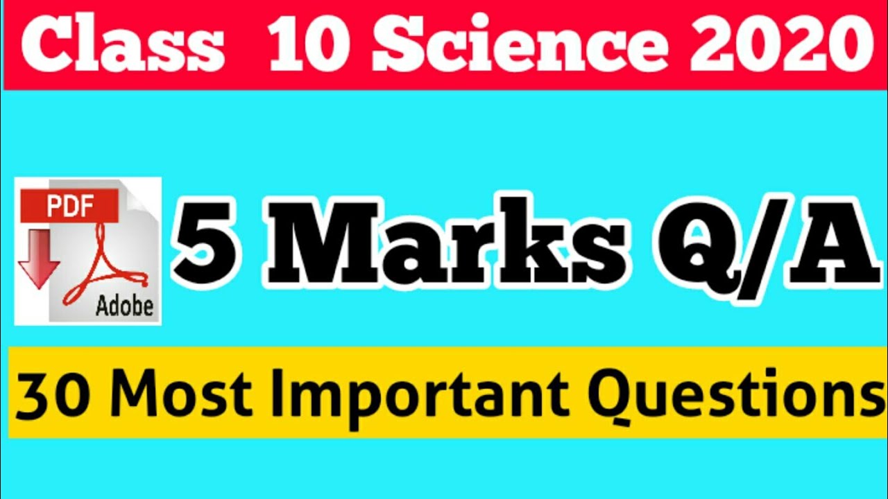 Most Important Questions of Science Class 10|Cbse class 10 science most important Questions for 2020