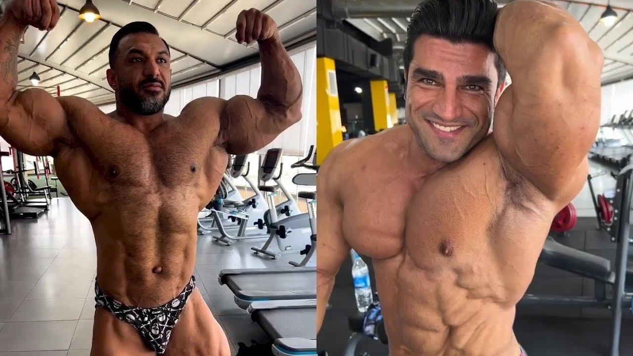 Iranian bodybuilders Mohammad Bahramii & Mohammad Norozi - Muscle checking