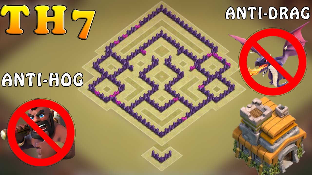 Clash of Clans (CoC) | Best Town hall 7 War Base | TH7 Anti drag /Anti Hog/Anti giants War Base 2017