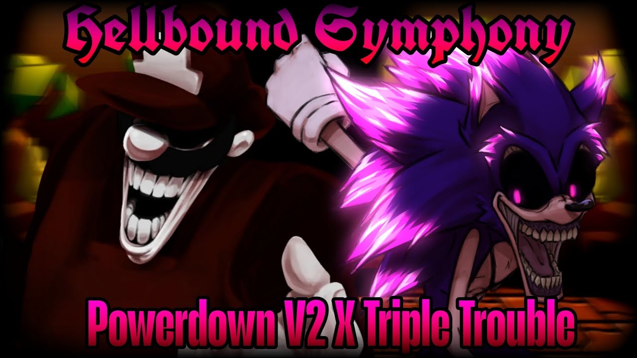 ❤️FNF MASHUP❤️ Hellbound Symphony | Powerdown V2 X Triple Trouble (MX vs. Xenophane Sonic Mix)