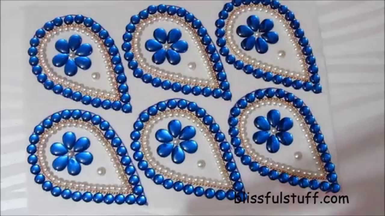 DIY Easy Kundan Rangoli Tutorial, How to Make rearrangable kundan Rangoli
