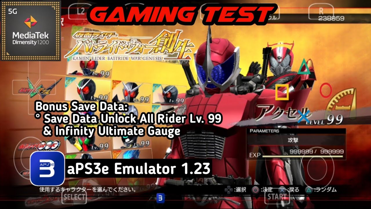 Kamen Rider: Battride War Genesis | Save Data Unlock All | aPS3e 1.23 | Mediatek Dimensity 1200 Test
