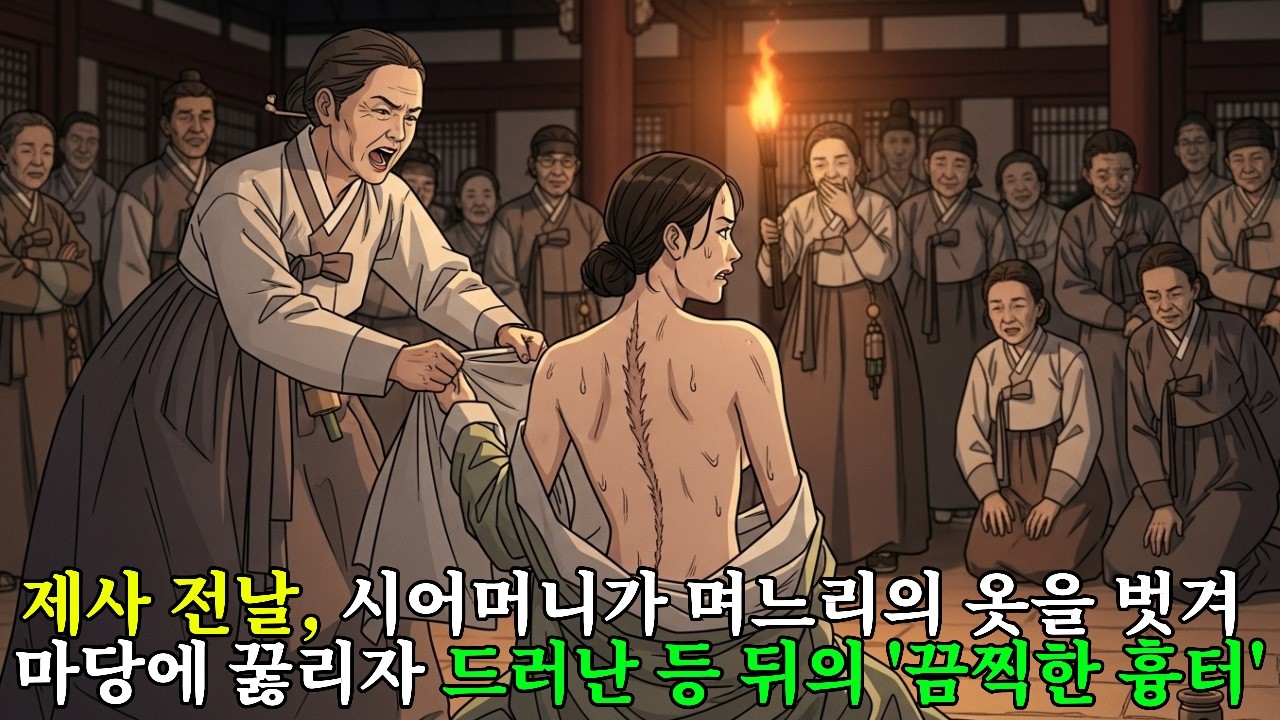 제사 전날, 시어머니가 며느리의 옷을 벗겨 마당에 꿇리자 드러난 등 뒤의 '끔찍한 흉터' | 조선야담 | 오디오북 | 조선야담 | 오디오북