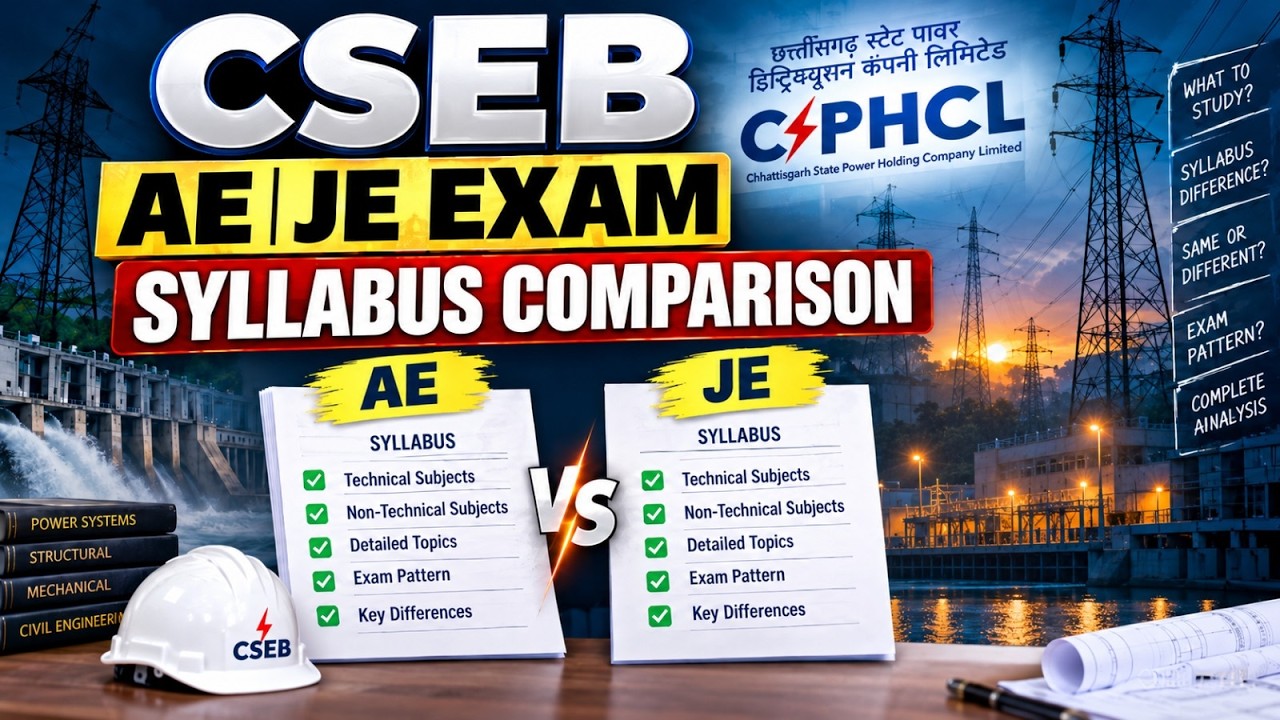 CSEB AE vs JE Exam Syllabus Comparison 2026 | Complete Syllabus & Exam Pattern